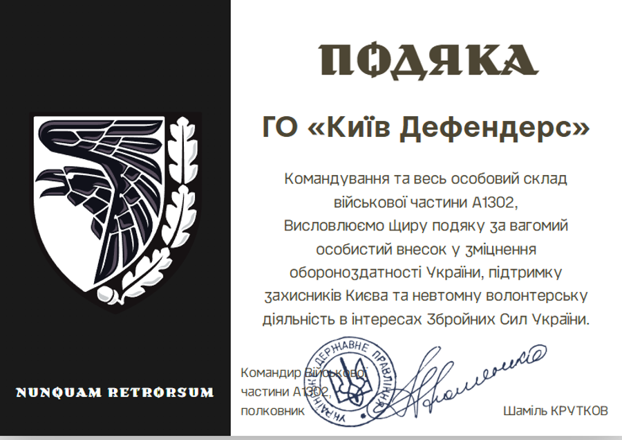 Зразок універсального шаблону грамоти — подяка з розділеним фоном, альбомний формат А4